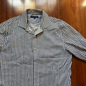 Tommy Hilfiger Blue and White Striped Shirt